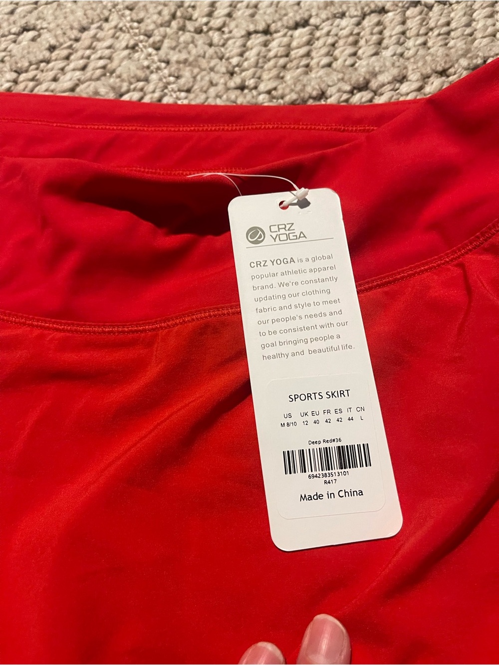 CRZ YOGA Red Athletic Skort